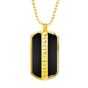 Morse Code Gridiron Dog Tag Necklace - Love You This Much